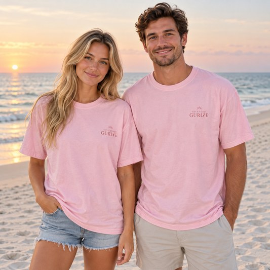 Gulf Coast Gurlie Comfort Colors 1717 Tee- Blossom Pink