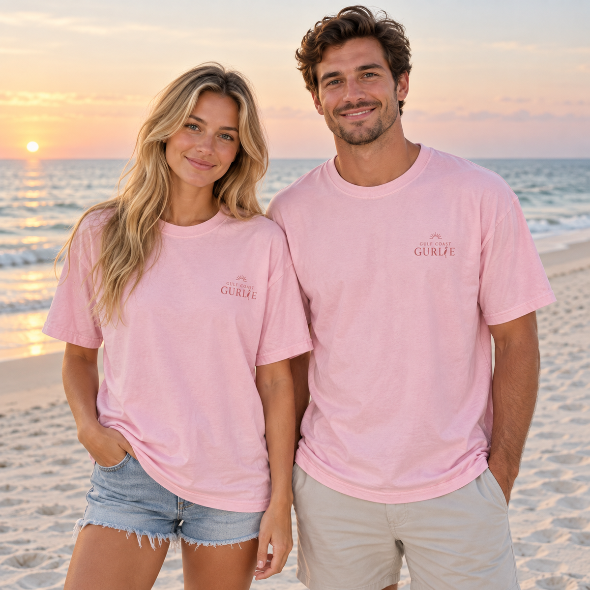 Gulf Coast Gurlie Comfort Colors 1717 Tee- Blossom Pink