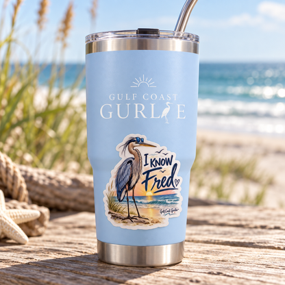 I know Fred Great Blue Heron Sticker