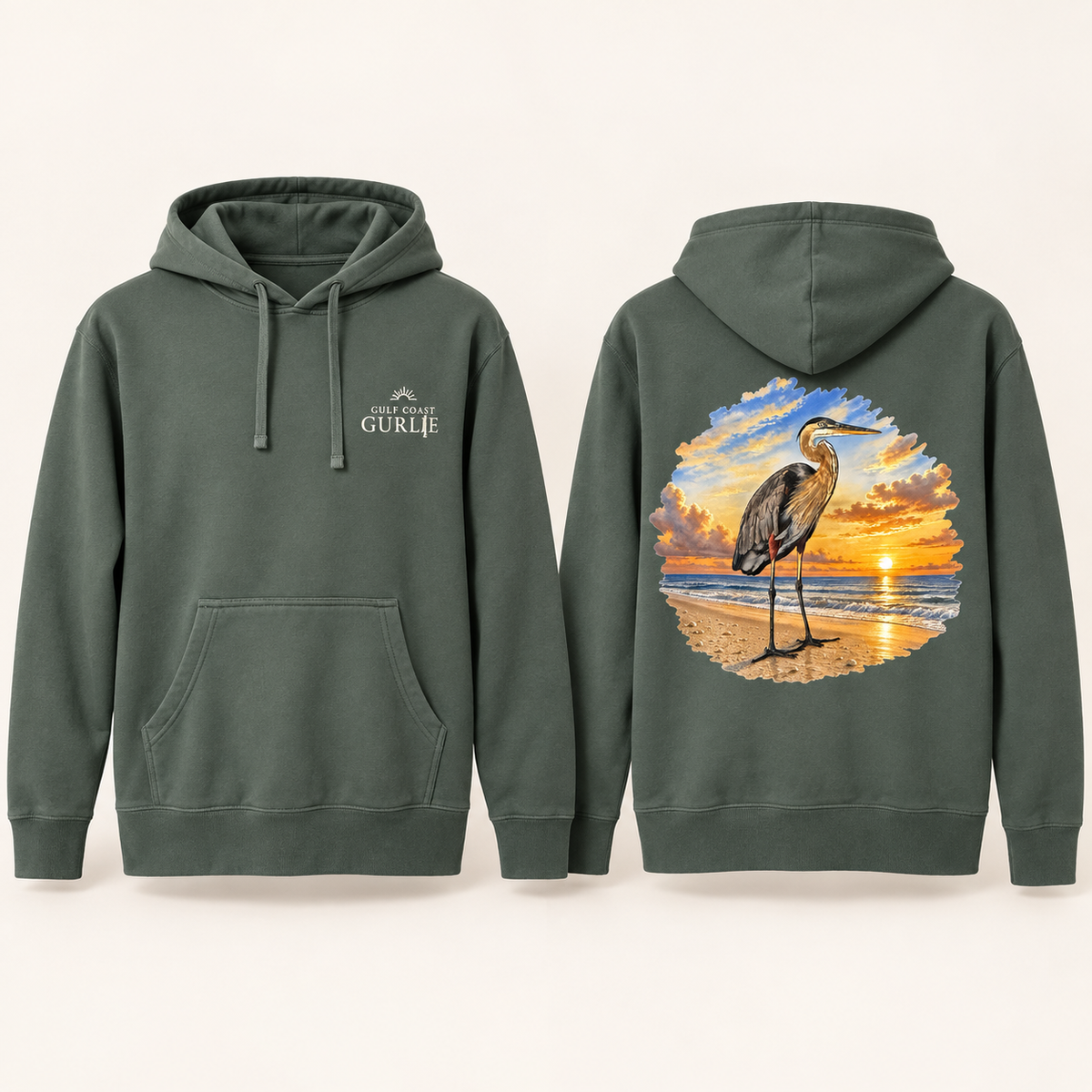Fred Sunrise Pigment-Dyed Hoodie | Alpine Green